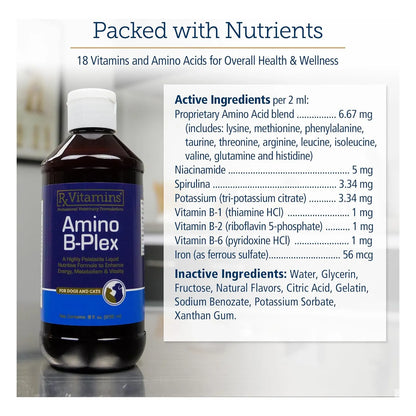 Complejo Líquido De Vitamina B Y Aminoácidos Para Gatos Y Perros Rx Vitamins Amino B Plex