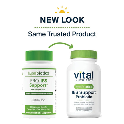 Hyperbiotics Vital Nutrients IBS Probiotic Vegano Para Aliviar Sintomas De SII