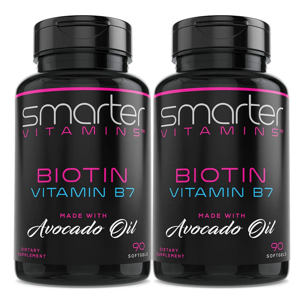 Biotina 5000mcg En Aceite De Aguacate 180 Capsulas Cabello Piel Uñas SmarterVitamins