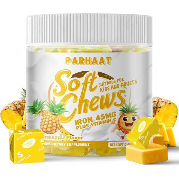 Hierro Masticable Suave Con Vitamina C Sabor Piña 60 Unidades