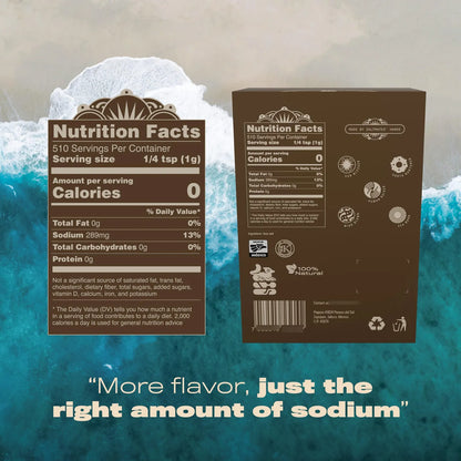 Sal Marina Gruesa Cristales Kosher Sin Refinar Cosechada Orgánicamente A Mano 18 Oz
