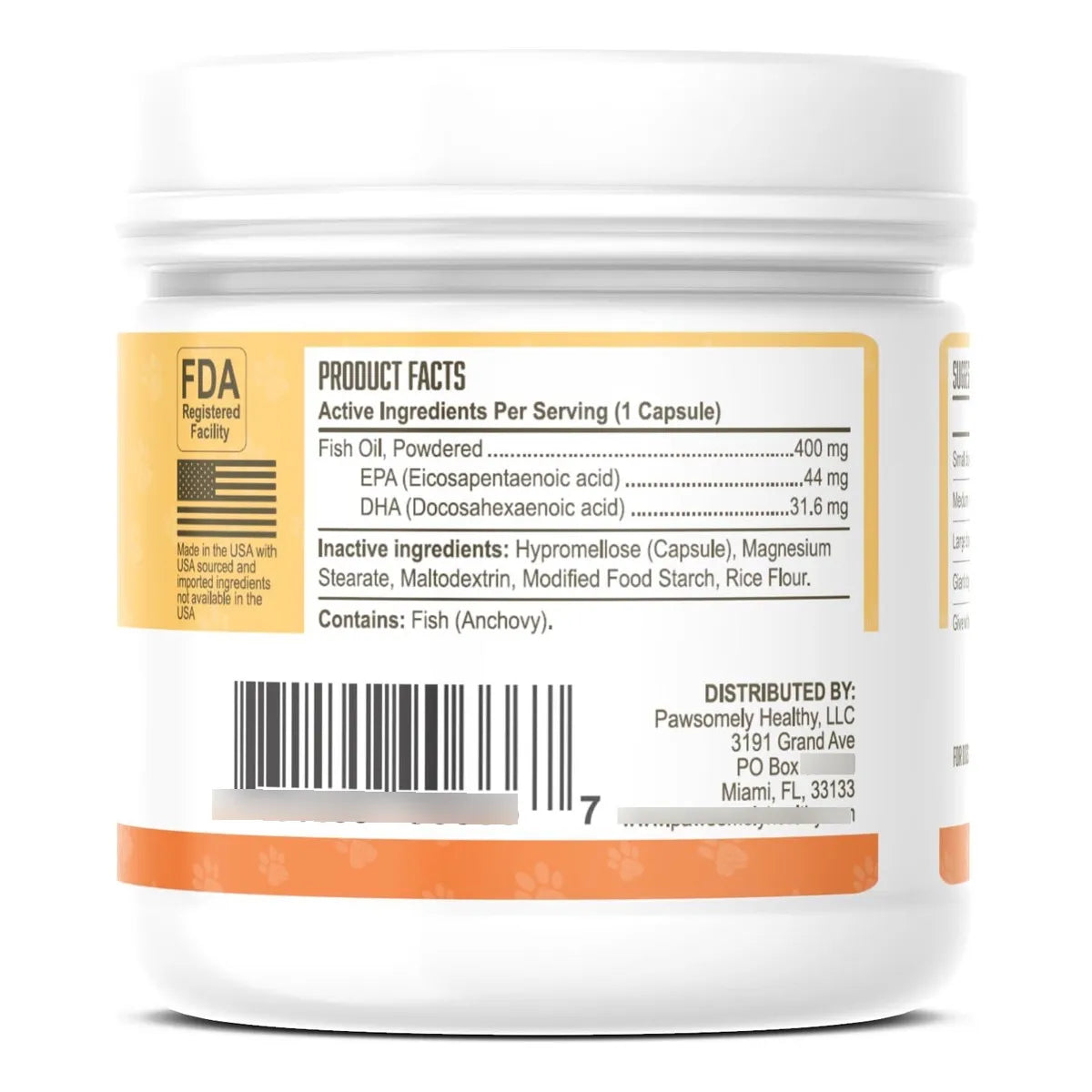 Aceite De Pescado Omega 3 Para Perros En Cápsulas Alto En EPA DHA 90 Unidades