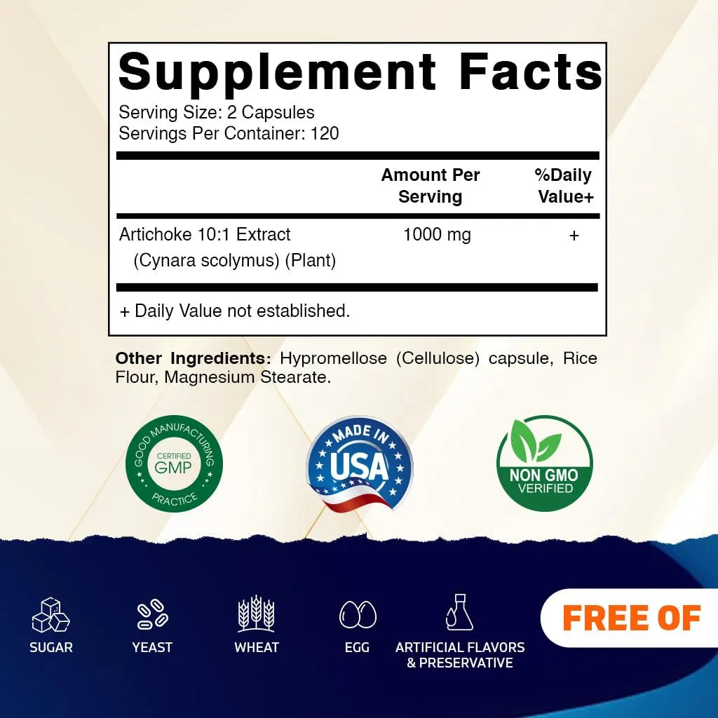 Capsulas Vegetales Extracto Alcachofa 10000 Mg 240 Unidades Suplemento Natural