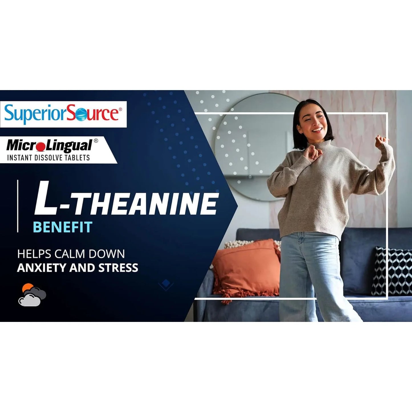 L Teanina 200 Mg Tabletas Microlingües Relajación Y Sueño Profundo 100 Unidades