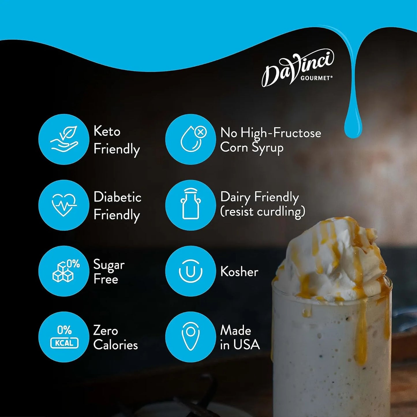 Jarabe De Café Sin Azúcar 750 Ml Sabor Caramelo DaVinci Gourmet