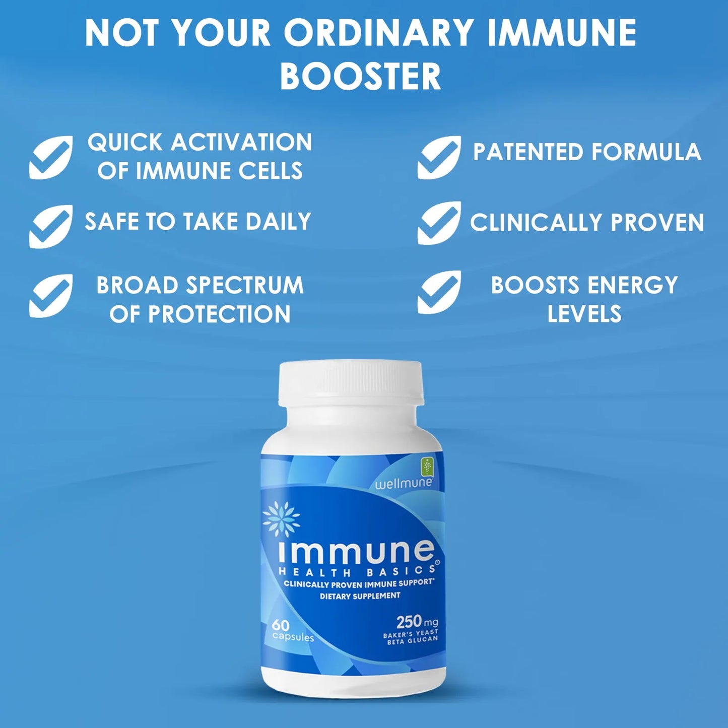 Capsulas De Apoyo Inmunologico Con Beta Glucano Wellmune 60 Unidades 250 Mg