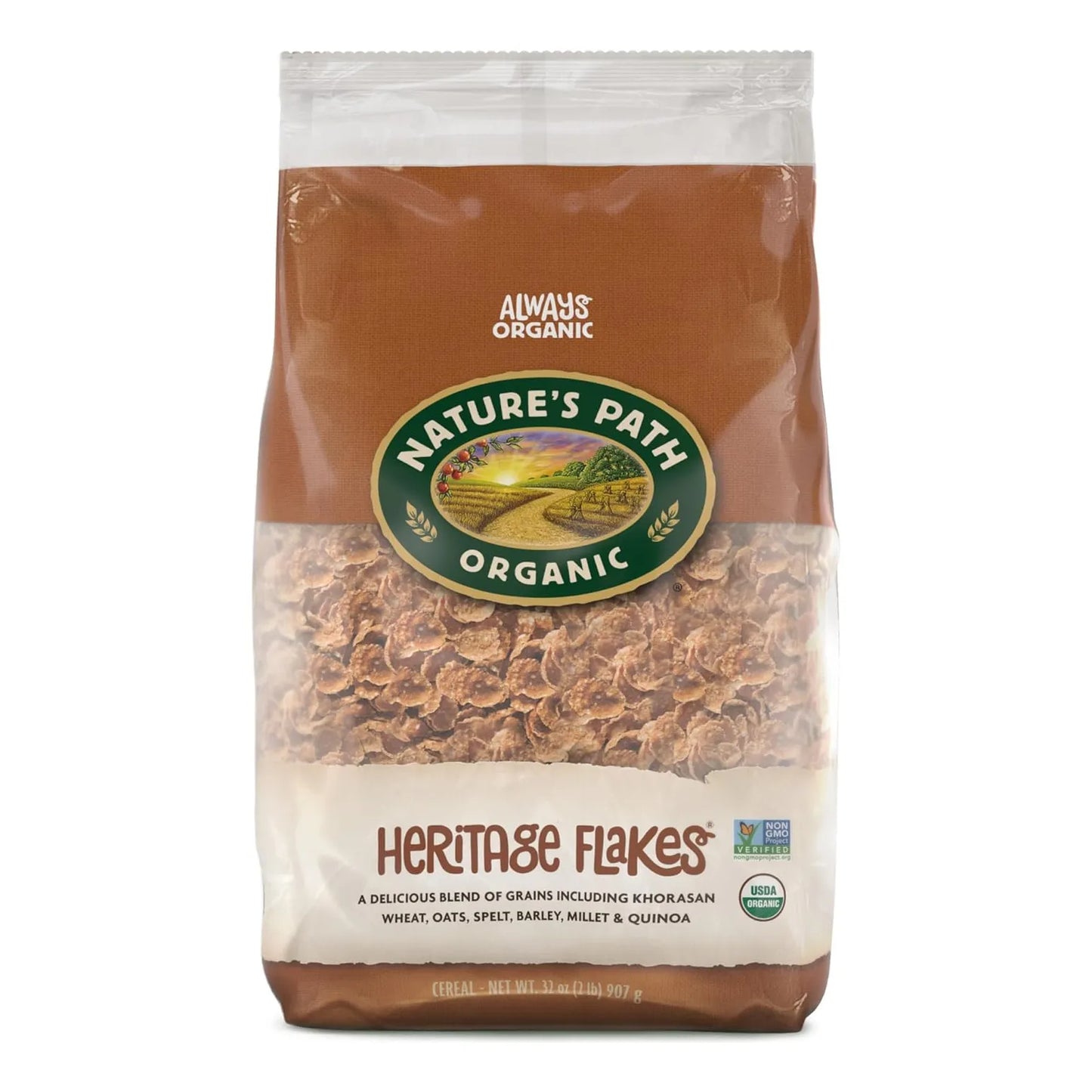 Copos De Cereal Orgánicos Heritage 907 Gramos Paquete De 6 Nature's Path Sin OMG