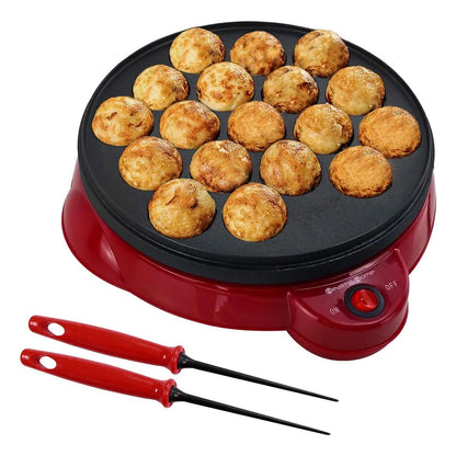 Maquina Electrica Para Hacer Takoyaki 18 Moldes Antiadherente Compacta Y Facil De Limpiar