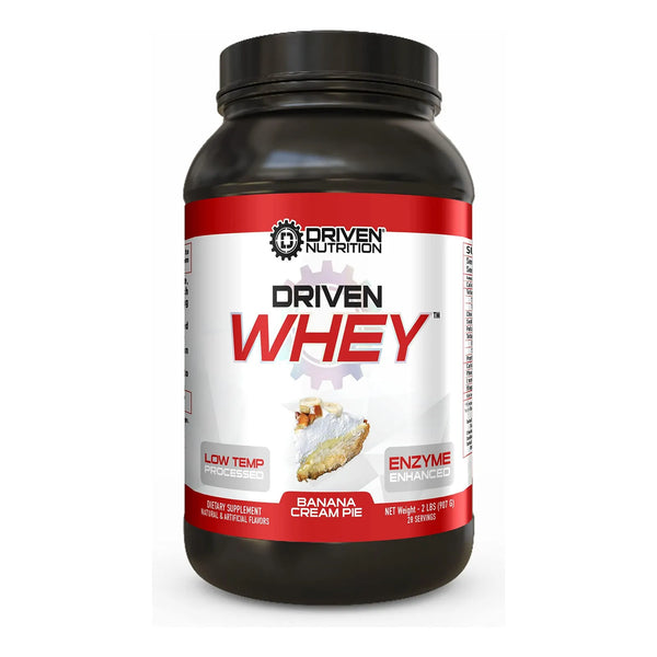 Driven WHEY Proteina Suero Alimentado Pasto Sabor Pastel Platano 2 Lb