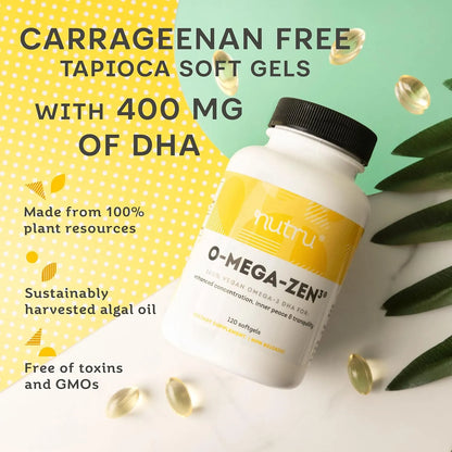 Omega 3 DHA 400 Mg Cápsulas Blandas De Algas Premium 120 Unidades NuTru