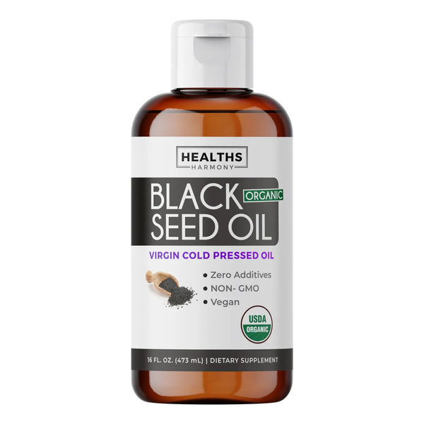 Aceite De Semilla Negra Orgánica Premium 473ml Prensado En Frío USDA Certificado