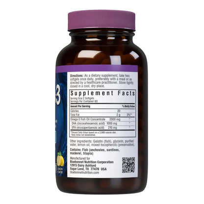 Omega 3 Dha 1000 Mg Epa 210 Mg Bluebonnet Suplemento Cognitivo Natural