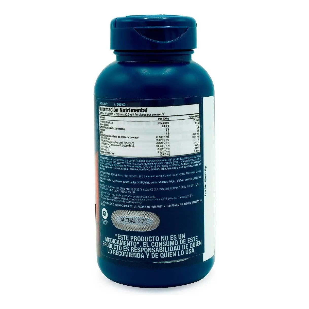 Aceite De Pescado Triple Fuerza Con Coq10 1000 Mg Omega3 60 Capsulas Blandas