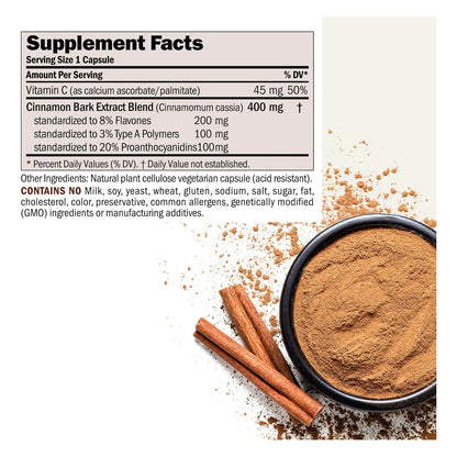 Extracto De Canela 400Mg Alta Potencia 60 Capsulas Pura Y Eficaz