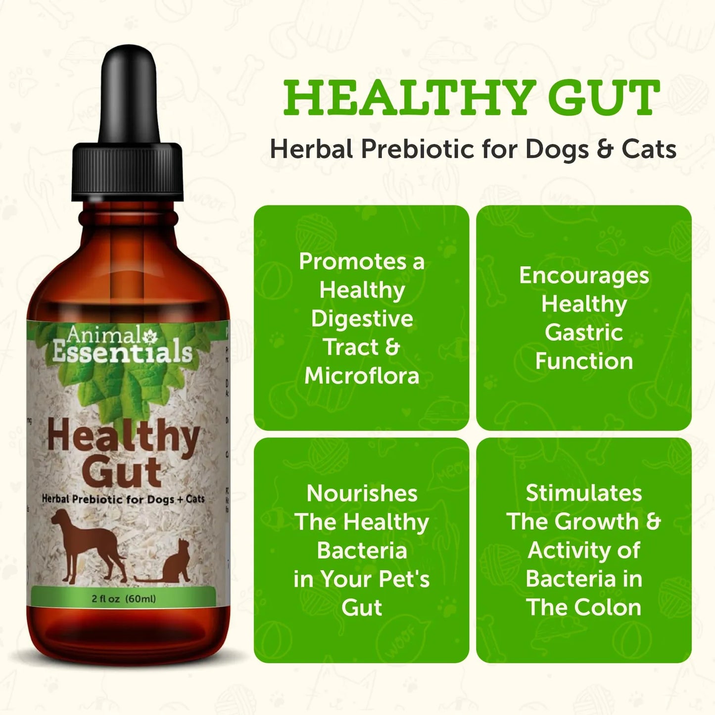 Prebiótico Herbal Salud Intestinal Para Perros Y Gatos Mezcla Orgánica Veterinario