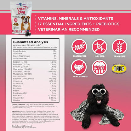 Multivitaminico Vital Dog Masticables Suaves Sabor Tocino 30 Unidades Salud Canina
