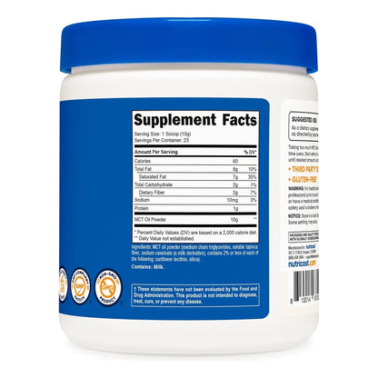 Aceite Mct En Polvo Nutricost 05 Lb Para Dieta Cetogenica Energia Instantanea