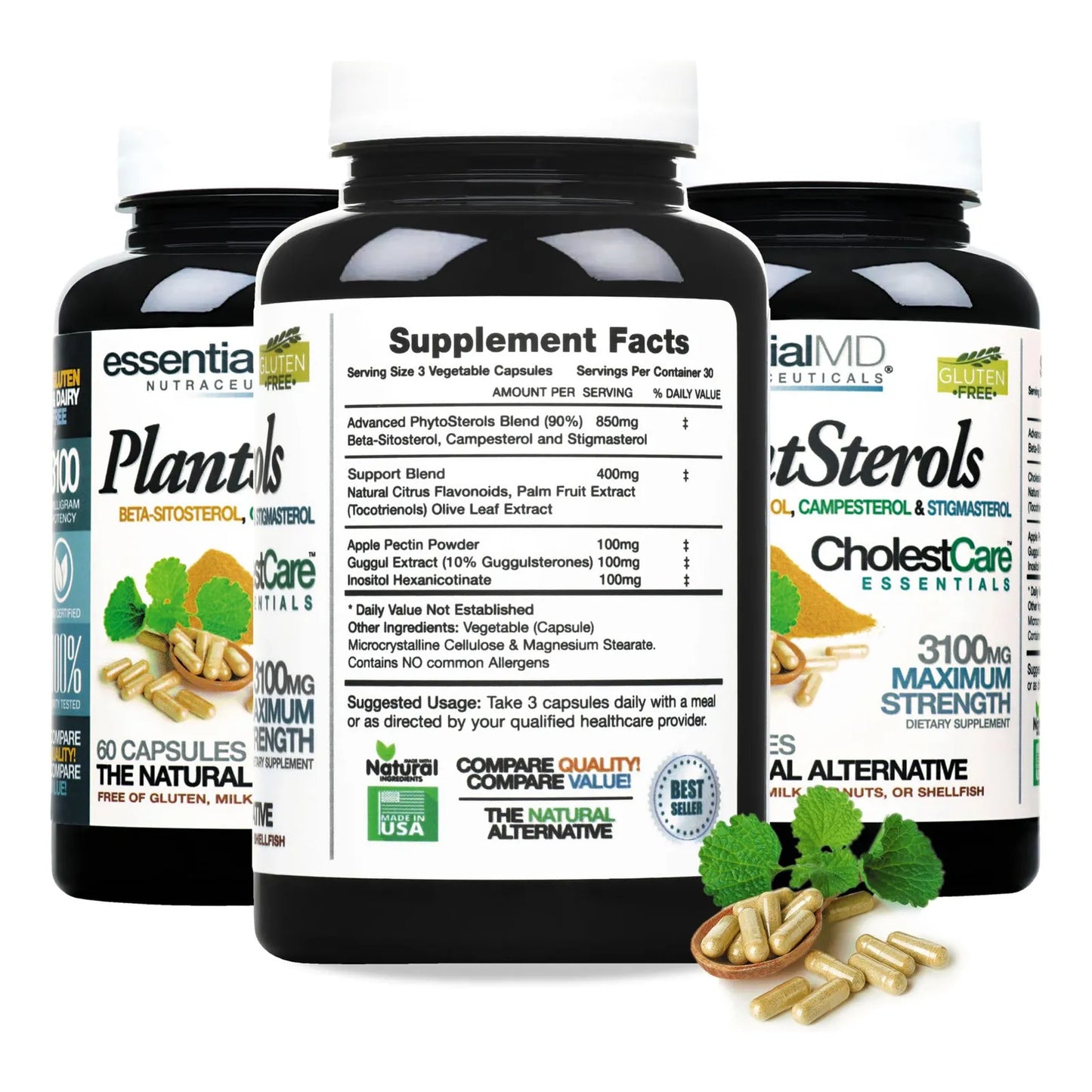 Esenciales De Fitosterol 60 Cápsulas Apoyo Cardiovascular Natural