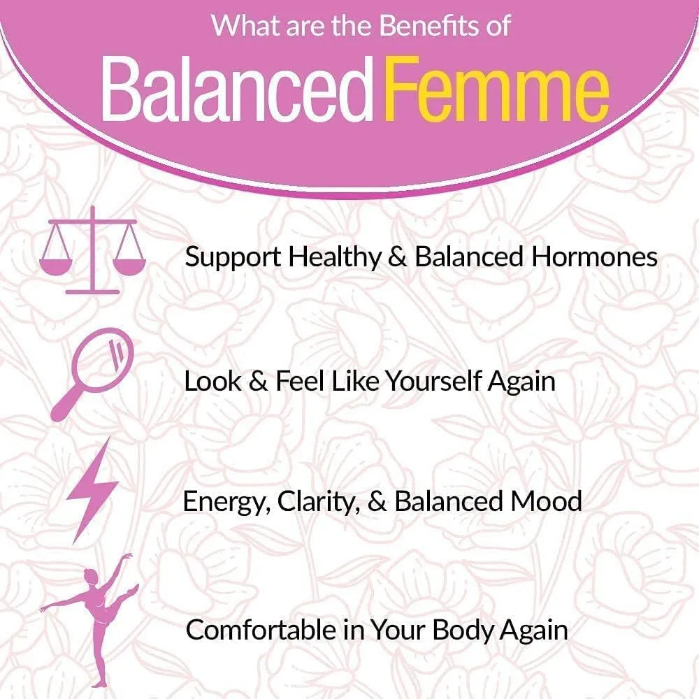 Suplemento Natural Femme Equilibrado Para Sofocos Menopausia Cohosh Negro 48 Servicios