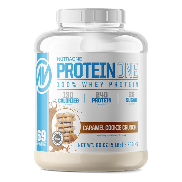 Proteina En Polvo Sabor Caramelo Crujiente De Galleta ProteinOne Whey Protein 5 Libras