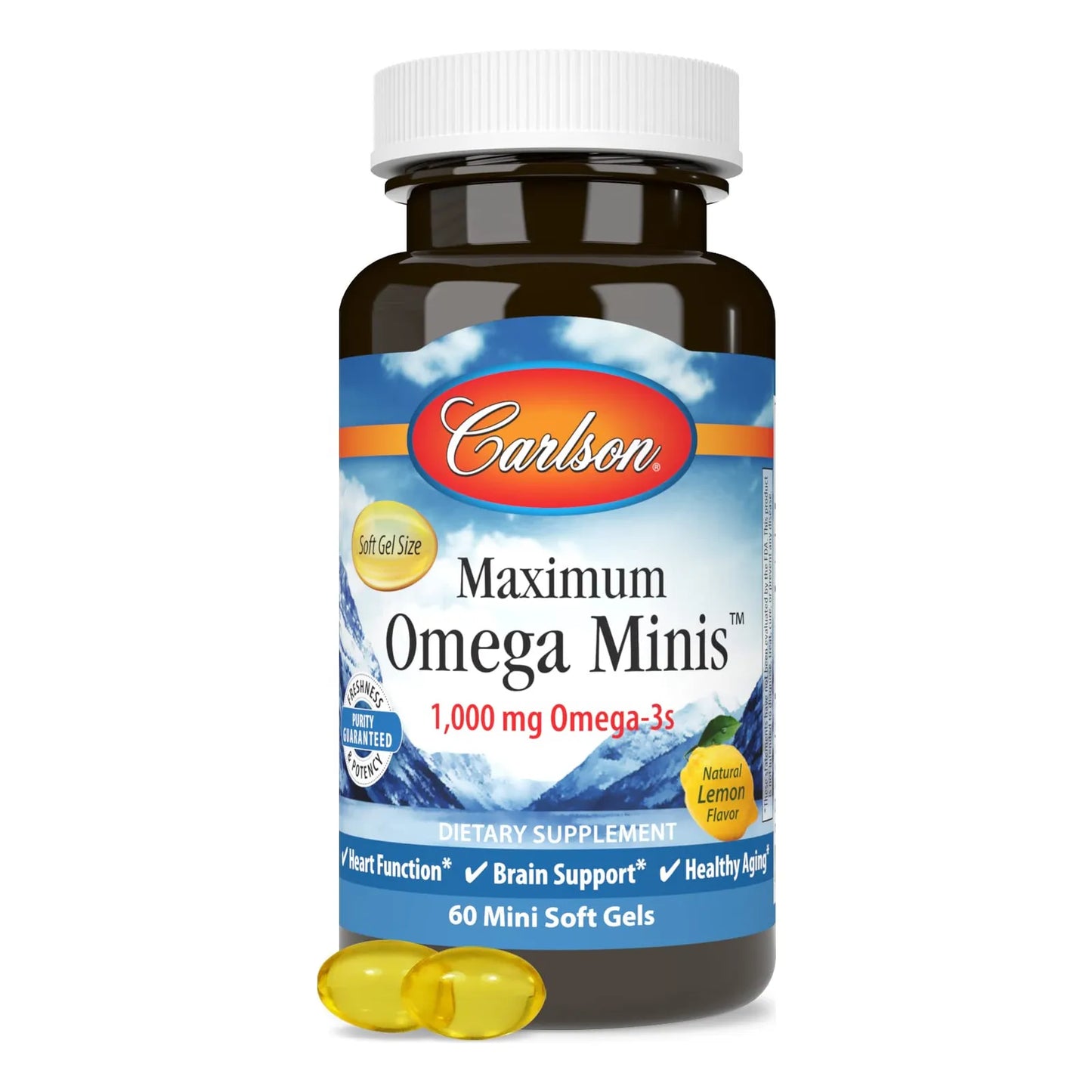 Omega Minis Maximo 1000 Mg Capsulas Blandas Corazon Cerebro Limon 60 Unidades