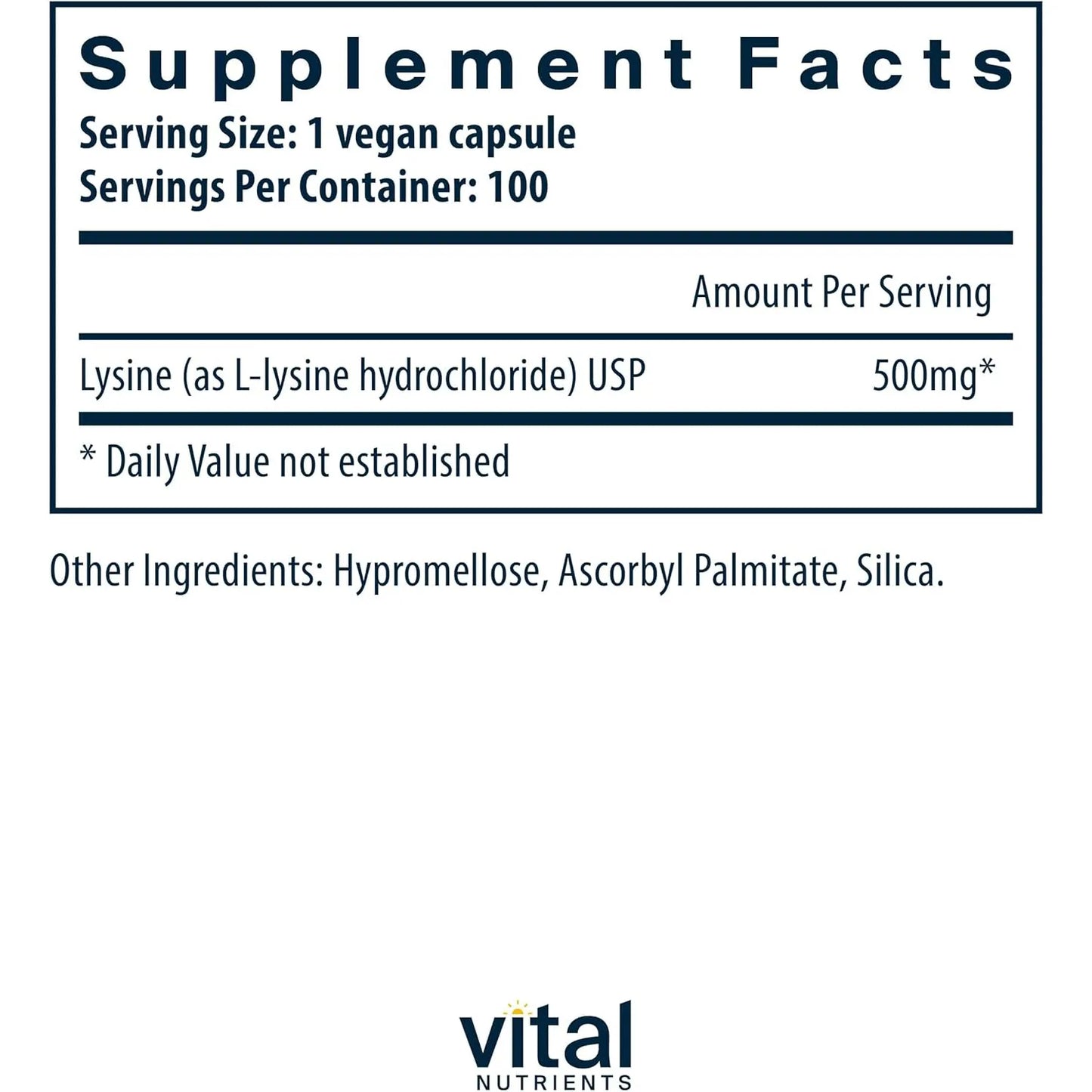 Suplemento De Lisina 500 Mg Apoya Salud Labial Refuerza Sistema Inmunologico Vegano Sin Gluten