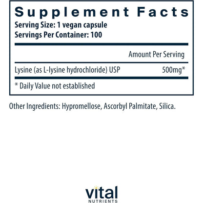 Suplemento De Lisina 500 Mg Apoya Salud Labial Refuerza Sistema Inmunologico Vegano Sin Gluten