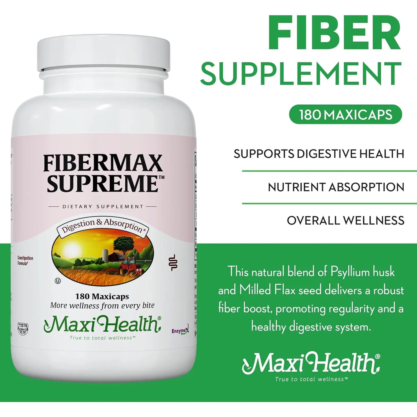Fibra Diaria Capsulas 180 Unidades 1500 Mg Cascara Psyllium Suplemento Digestivo