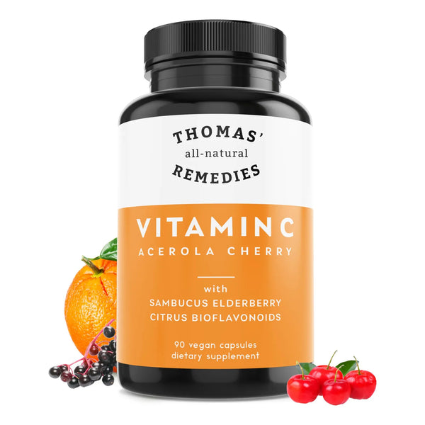 Vitamina C Natural Con Baya De Saúco Y Bioflavonoides Cítricos 90 Cápsulas Veganas