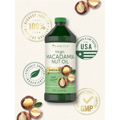 Aceite De Nuez De Macadamia Prensado En Frio 473 Ml X 3 Und Carlyle Premium