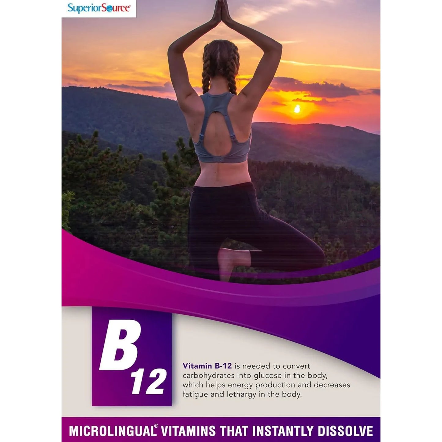 Tabletas Microlingües B12 3000 Mcg Superior Source Energía Instantánea