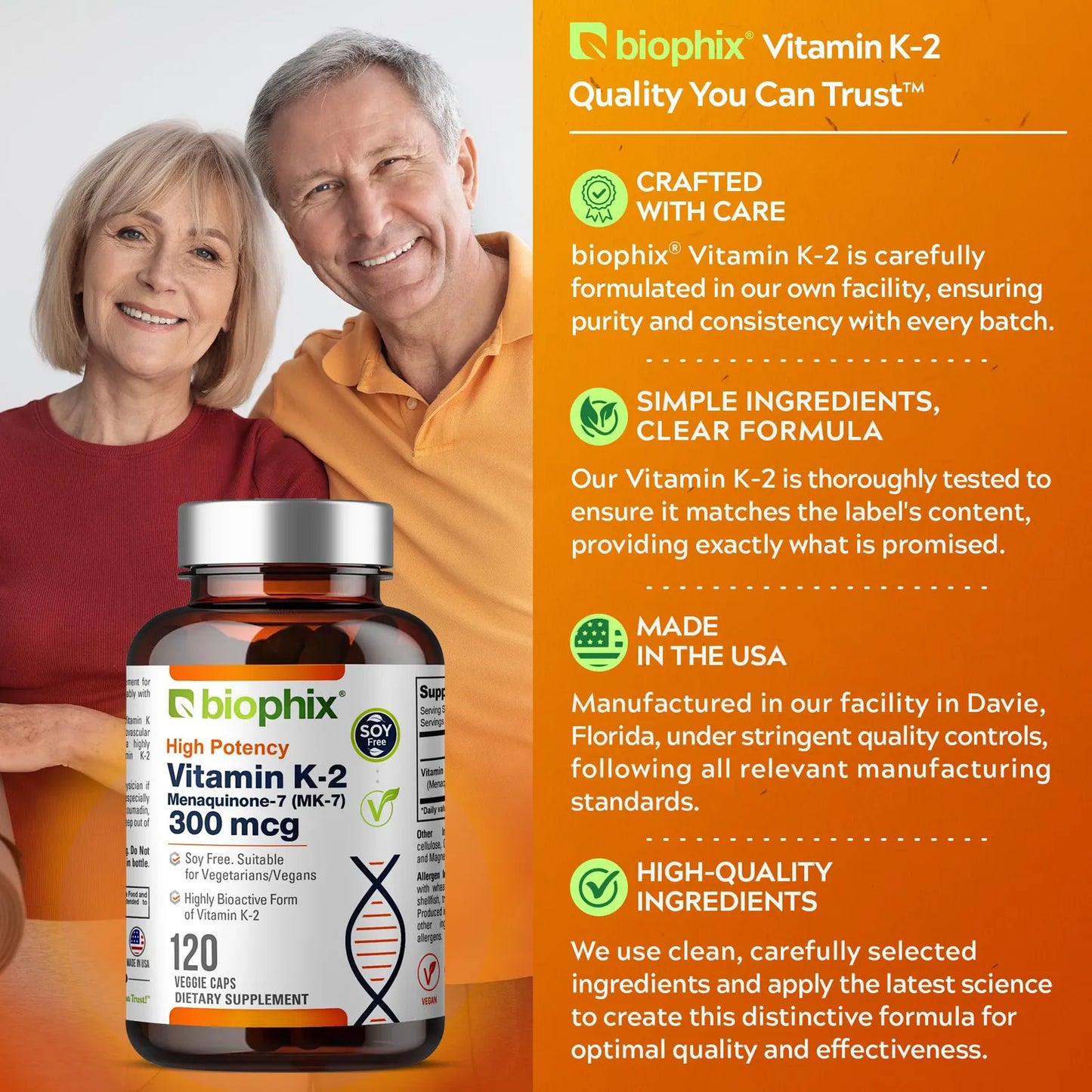 Vitamina K2 MK7 300mcg 120 Cápsulas Veganas Salud Ósea Y Cardiovascular