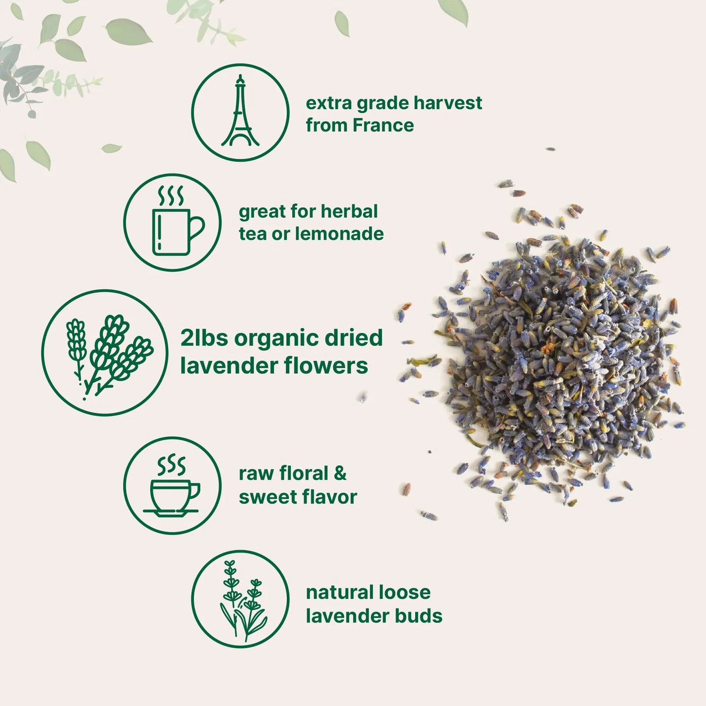Flores De Lavanda Secas Orgánicas 907 Gramos Para Té Y Fragancia