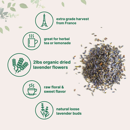 Flores De Lavanda Secas Orgánicas 907 Gramos Para Té Y Fragancia