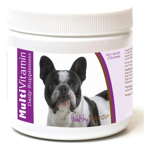 Masticables Blandos Multivitamínicos Para Bulldog Francés 60 Unidades Healthy Breeds