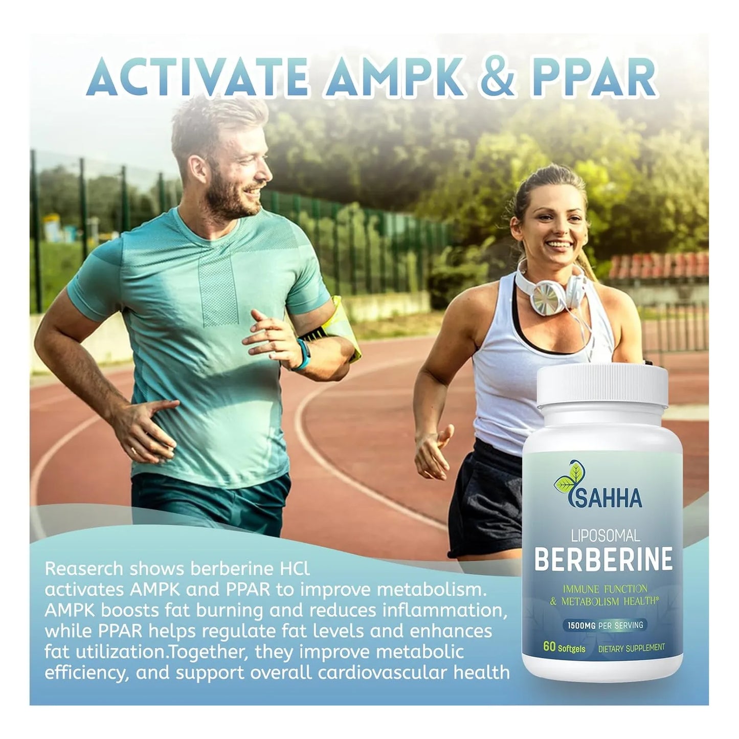 Cápsulas Liposomales Berberina 1500mg Sahha Absorción Superior Efecto Antioxidante