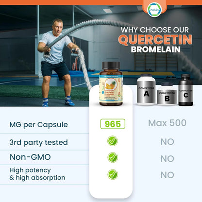 Capsulas De Quercetina Y Bromelina 800 Mg Apoyo Inmunologico Y Cardiovascular