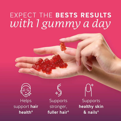 Gomitas De Biotina 5000 Mcg Cabello Fuerte Piel Radiante Uñas Sanas Vegano