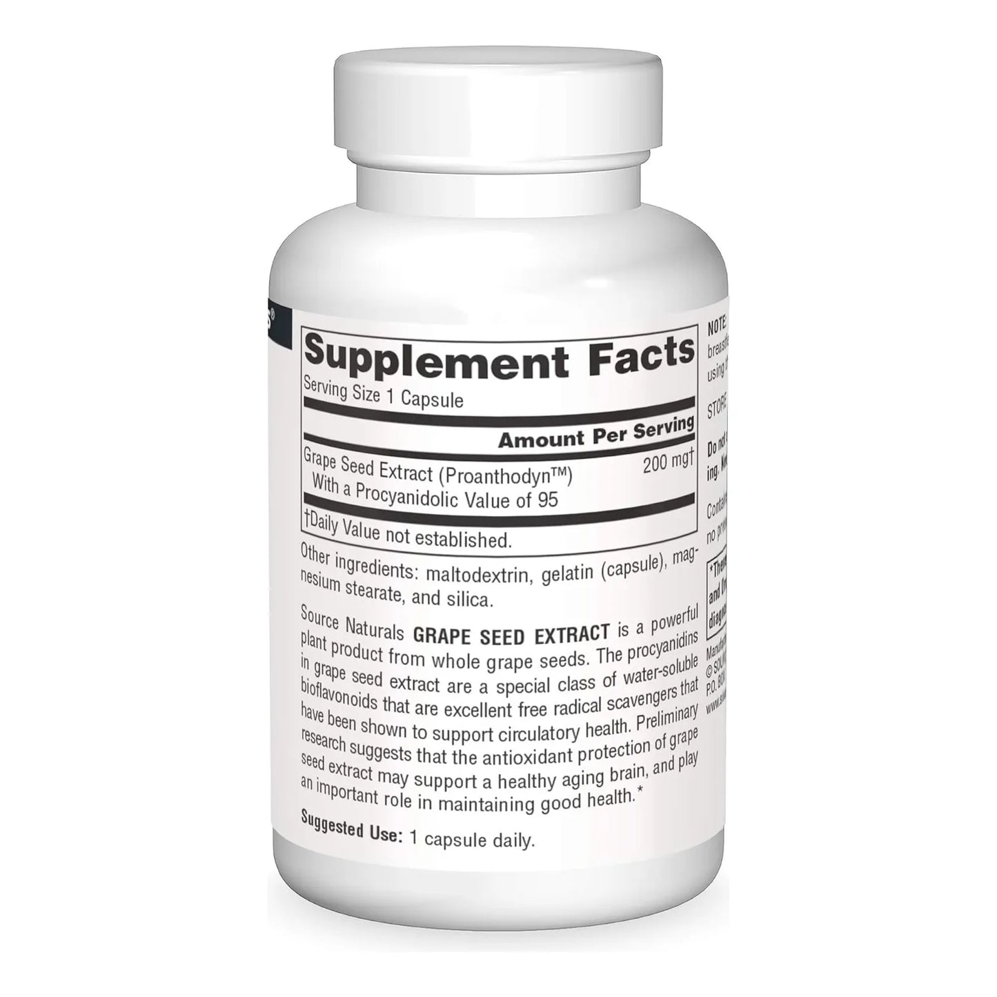 Extracto De Semilla De Uva Proanthodyn Antioxidante 200 Mg Source Naturals 60 Capsulas