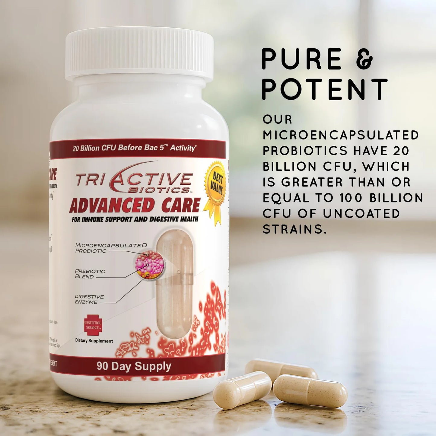 TriActive Biotics Probióticos 20 Mil Millones UFC Salud Digestiva E Inmunológica