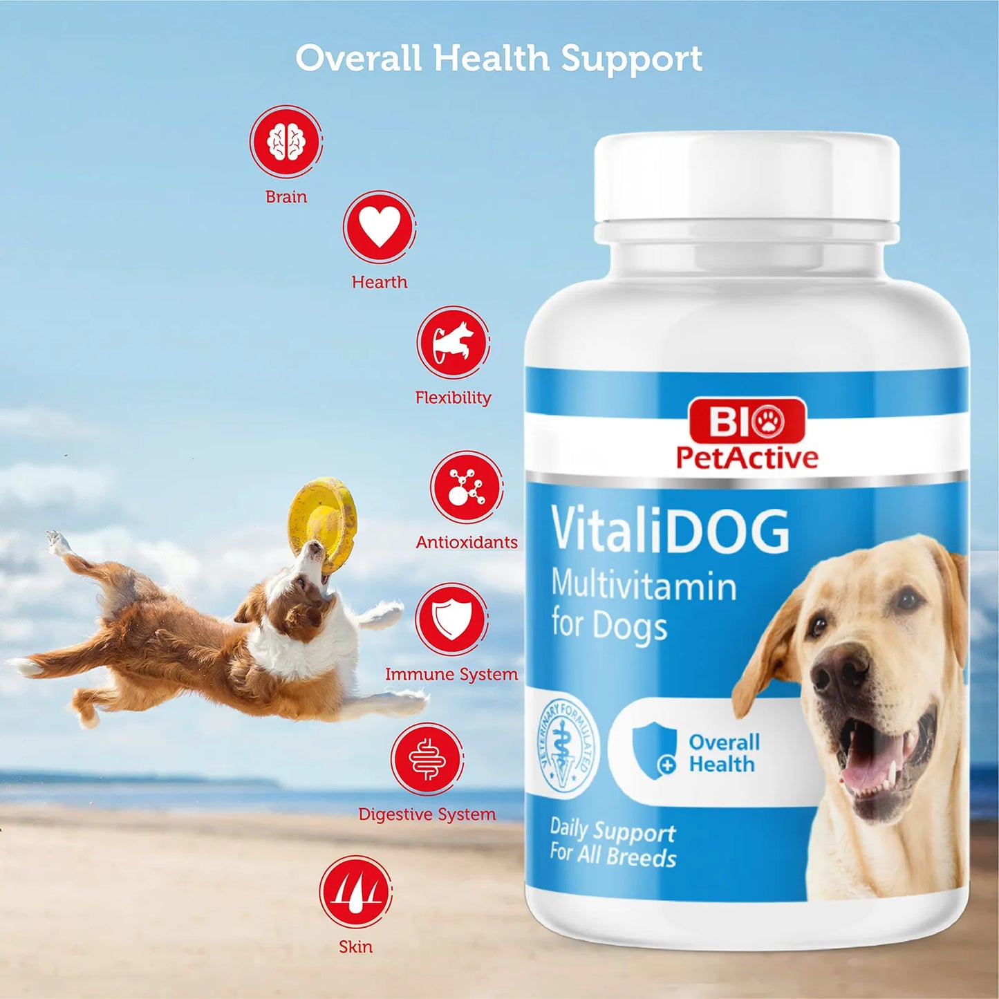 VitaliDOG Multivitamínico Para Perros Piel Pelaje Y Salud 150 Tabletas