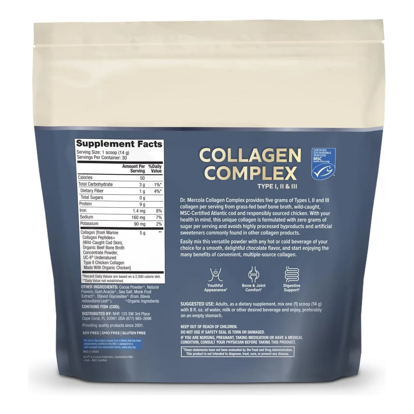 Complejo De Colageno En Polvo Sabor Chocolate Dr Mercola 30 Porciones Suplemento Dietetico