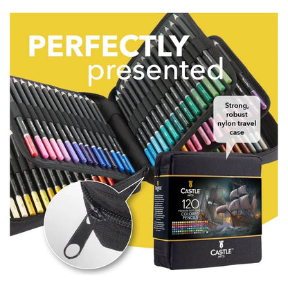 Juego De 120 Lapices De Colores Profesionales Con Estuche Portatil