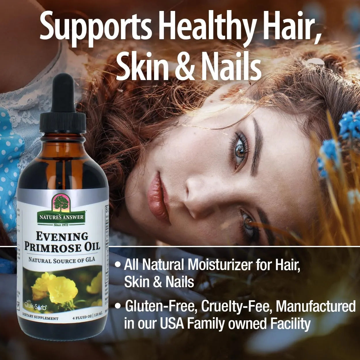 Aceite Líquido De Onagra 118ml Prensado En Frío Hidratante Natural Cabello Piel Uñas