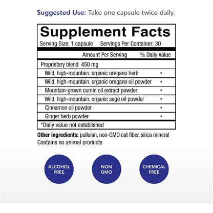 Oregacilina Extracto Especias 30 Capsulas Apoyo Salud Respiratoria Physicians Strength
