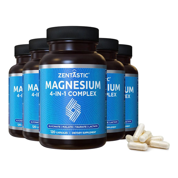 Complejo De Magnesio 600 Capsulas Glicinato Malato Taurato Lactato Absorcion Superior