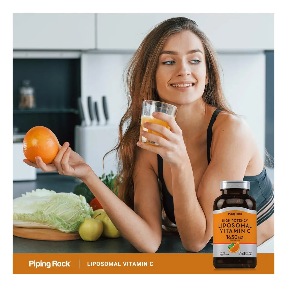 Vitamina C Liposomal 1650mg 250 Capsulas Blandas Alta Potencia Sin OMG Sin Gluten