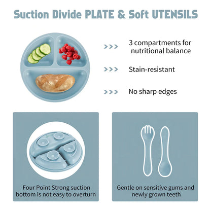 Juego Alimentacion Bebe Silicona Losecu 6 Piezas Seguro Y Practico