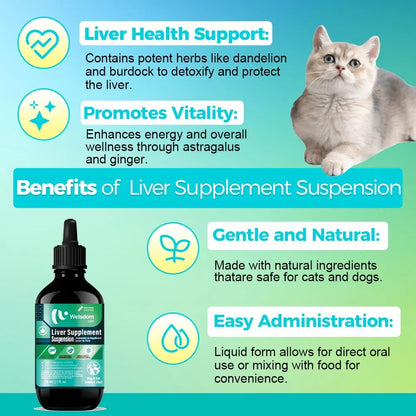 Suspensión Herbal Apoyo Hepático Para Gatos Y Perros 30 Ml Desintoxica Y Revitaliza