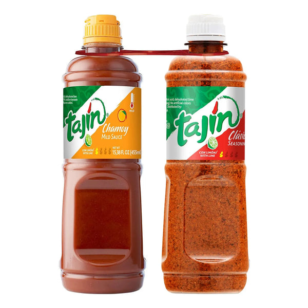 Tajin Clasico Condimento 14oz Y Salsa De Manzano Afrutada Tajin Sabor Unico